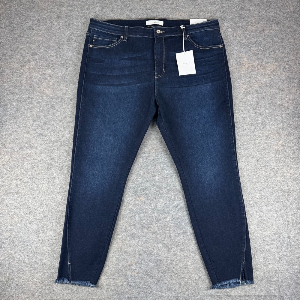 KanCan Naira Ultra High Rise Ankle Skinny Jeans 27" Blue Womens Plus 20W